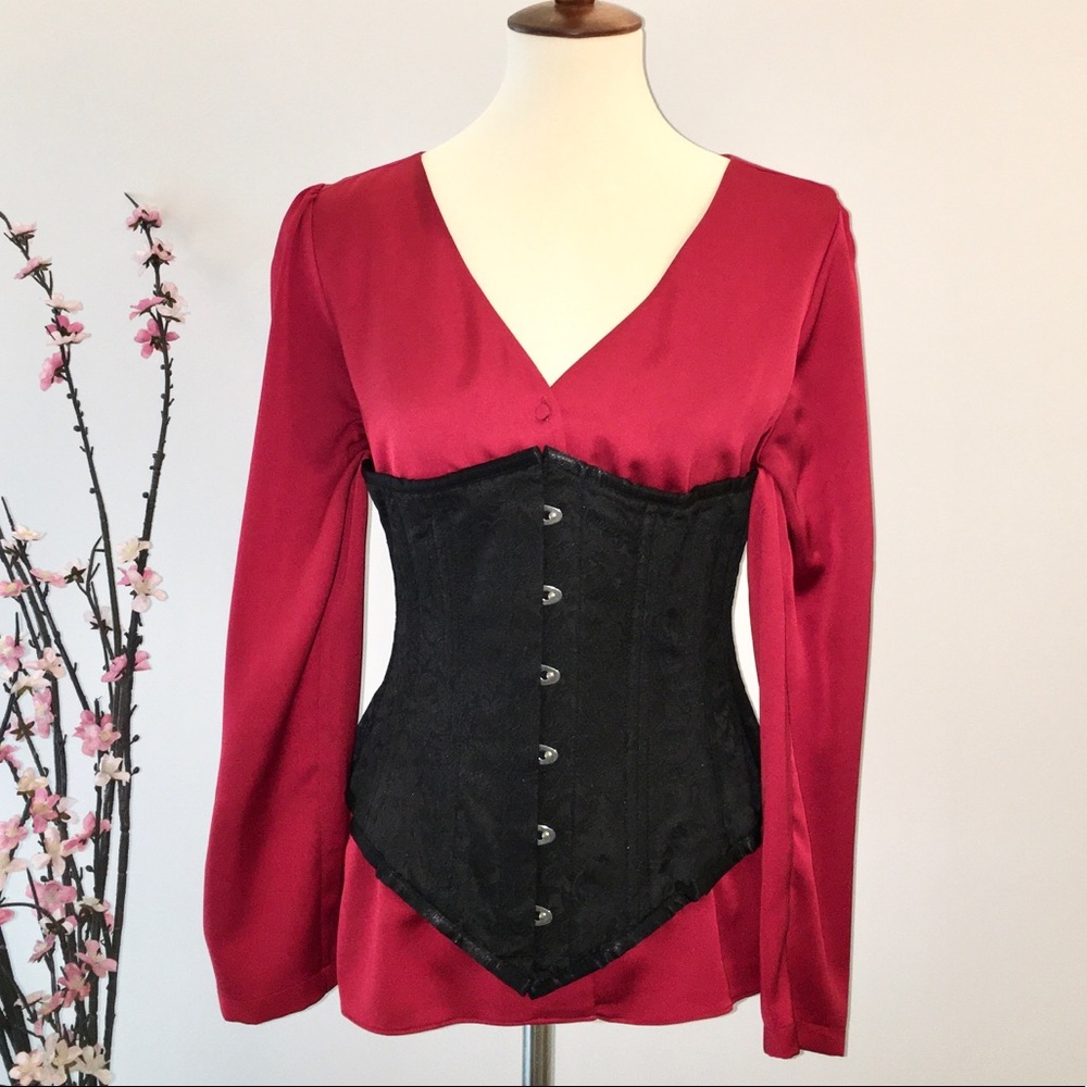 Black Longline Waist Training Underbust Corset
